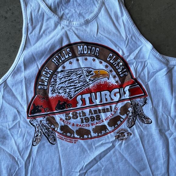 VINTAGE STURGIS MOTORCYCLE RALLY SHIRT 1998 TANKTOP MENS LARGE USA BIKER SUMMER - Picture 5 of 5